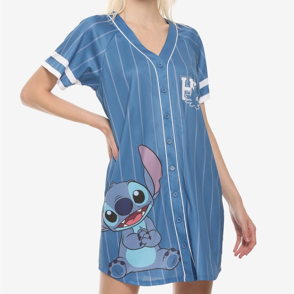 Hot Topic Disney Stitch Baseball jersey shirt dress in junior size XXL